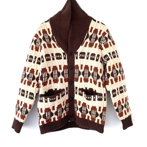 wallace & barnes western jacquard shawl cardigan
